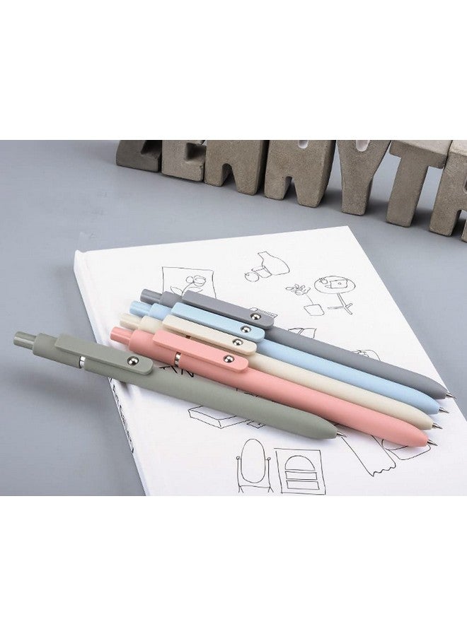 sencoo 5 Pack Blue Gel Pens Quick Dry Ink Pens Fine Point Retractable Roller Ball Pens 0.5Mm Smooth Writing Pens Cute Pens Aesthetic Pens For School Office Home Diary Gift Pens (Blue) - Image 3