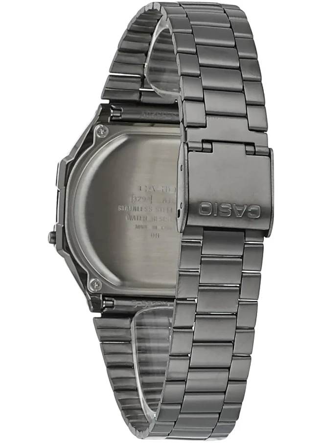 CASIO Men's Digital Display Watch With Gray Stainless Steel Strap - A168WGG-1BDF