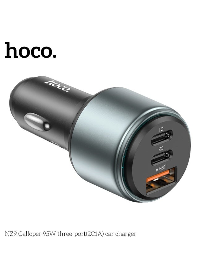 hoco. NZ9 Galloper 95W three-port(2C1A) car charger  - Image 4