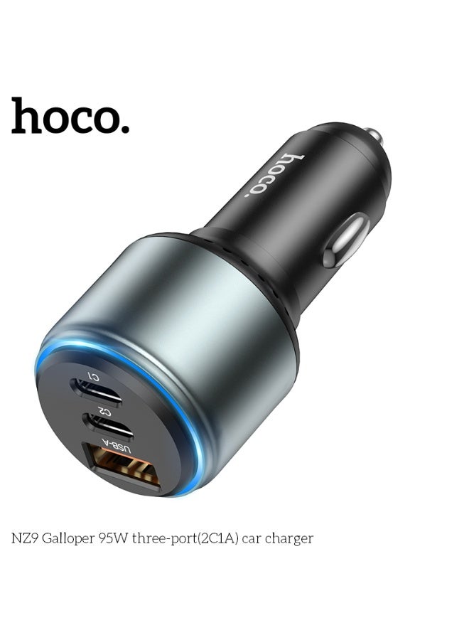 hoco. NZ9 Galloper 95W three-port(2C1A) car charger  - Image 2