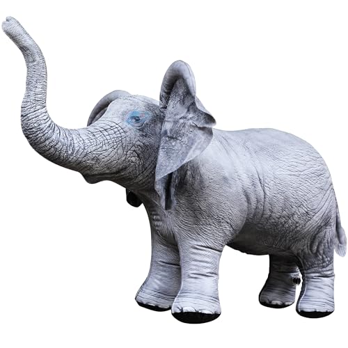 Jet Creations Inflatable Elephant 36" L x 19" H – Gray Blow Up Animal Toy for Kids Ages 3+ – Safari Party, Birthday & Holiday Decoration, Halloween & Fall Decor, Yard Display, VBS, Pool Play, 1 PC - Image 1