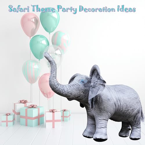 Jet Creations Inflatable Elephant 36" L x 19" H – Gray Blow Up Animal Toy for Kids Ages 3+ – Safari Party, Birthday & Holiday Decoration, Halloween & Fall Decor, Yard Display, VBS, Pool Play, 1 PC - Image 2