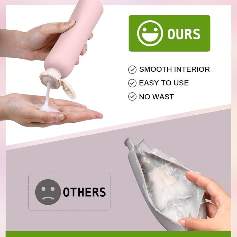 M'AYCREATE MAYCREATE® 4Pcs Travel Bottle Kit for Toiletries, 260ml PE Travel Toiletry Bottles Kit, Refillable Empty Squeeze Bottle for Lotion Shampoo Dispenser with Leakproof Flip-up Lid - Image 4