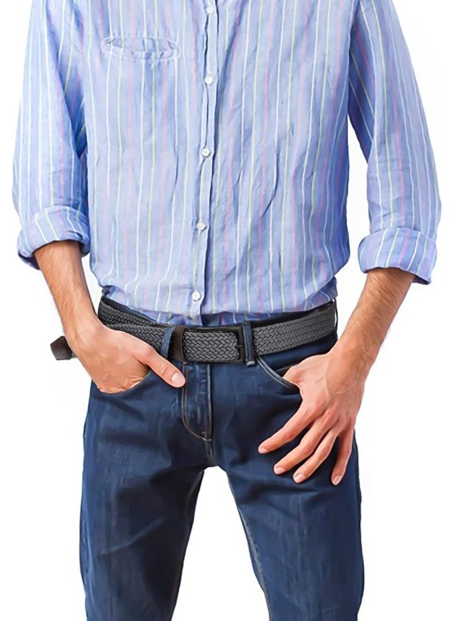 Fairwin FAIRWIN Elastic Braided Stretch Mens Golf Casual Jeans Belts Woven 1 3/8" Nylon Work Belts for Men Pants Shorts  - Image 5