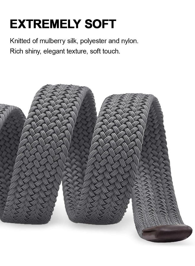 Fairwin FAIRWIN Elastic Braided Stretch Mens Golf Casual Jeans Belts Woven 1 3/8" Nylon Work Belts for Men Pants Shorts  - Image 4