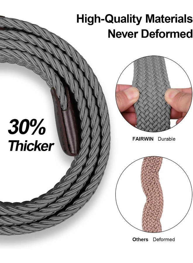 Fairwin FAIRWIN Elastic Braided Stretch Mens Golf Casual Jeans Belts Woven 1 3/8" Nylon Work Belts for Men Pants Shorts  - Image 1