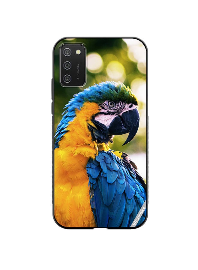 VR CREATIVE Protective Case Cover For Samsung Galaxy A03s Yellow Blue Parrot Design Multicolour - Image 1