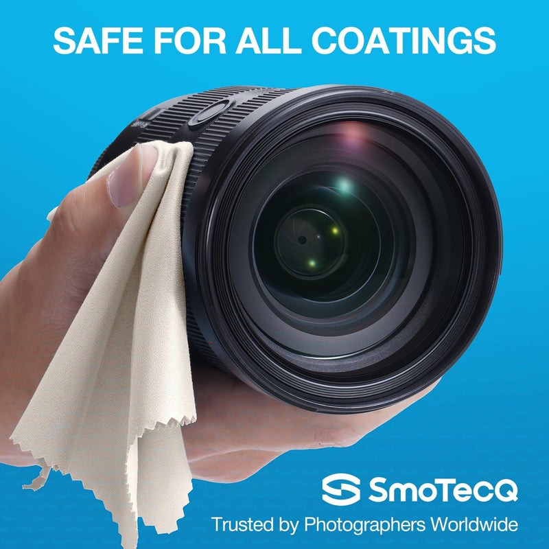 SmoTecQ 32 Pack Microfiber Lens Cleaning Cloths – Ultra-Soft, Scratch-Free Eyeglass Cloths for Glasses, Screens & Camera Lenses – Black + Grey (7×6 in) - Image 3