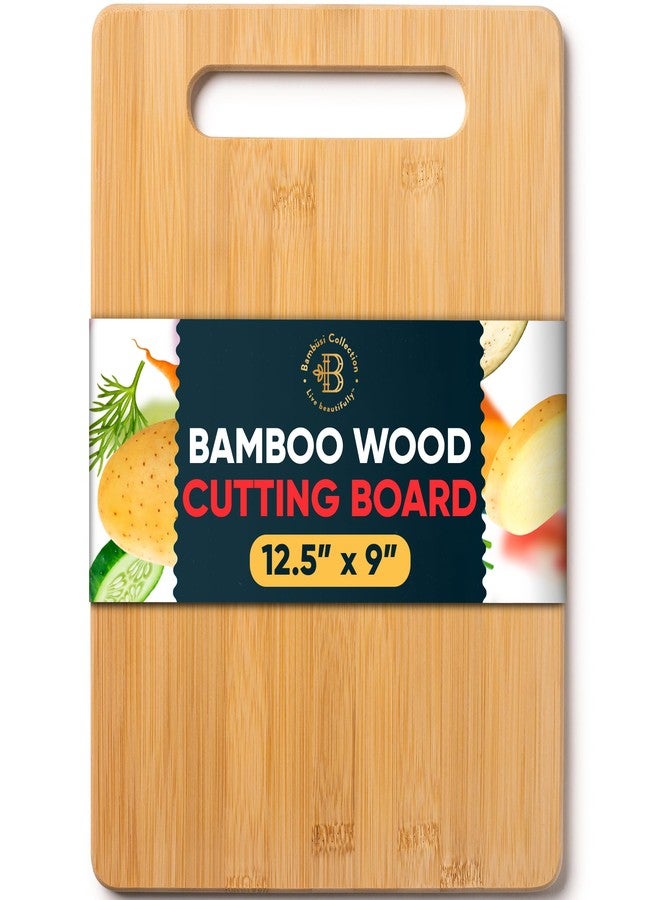 Bambüsi Bamboo Cutting Board, Wooden Kitchen Chopping Board for Food Prep, Chopping, Carving Meat, Fruits Vegetables, 12.5" x 9" - Image 1