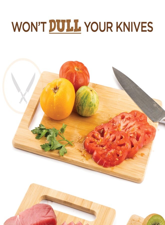 Bambüsi Bamboo Cutting Board, Wooden Kitchen Chopping Board for Food Prep, Chopping, Carving Meat, Fruits Vegetables, 12.5" x 9" - Image 4