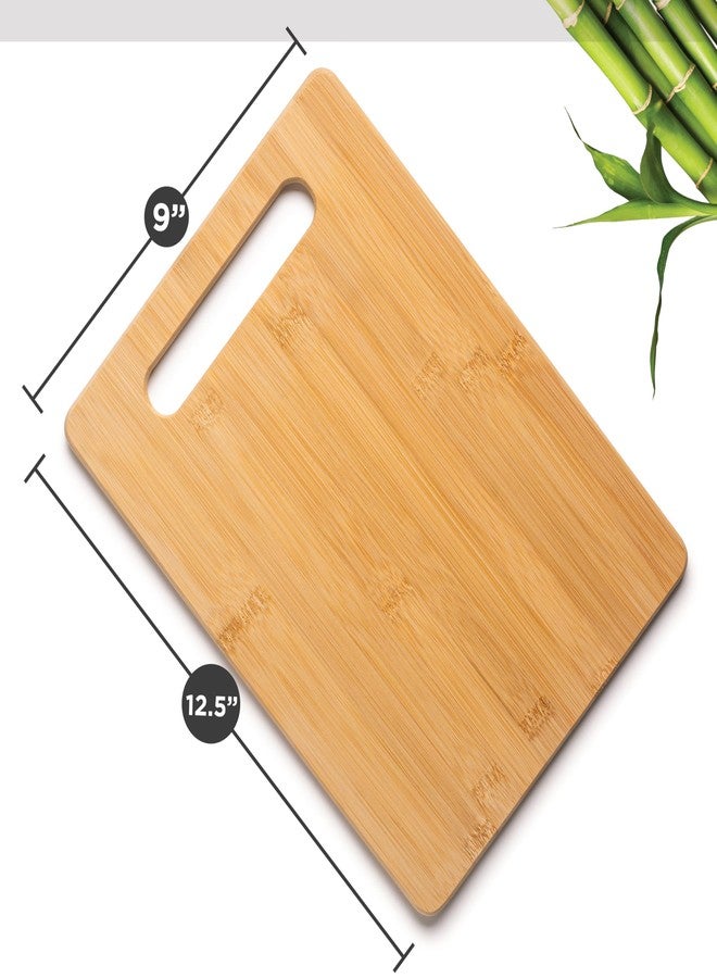 Bambüsi Bamboo Cutting Board, Wooden Kitchen Chopping Board for Food Prep, Chopping, Carving Meat, Fruits Vegetables, 12.5" x 9" - Image 2