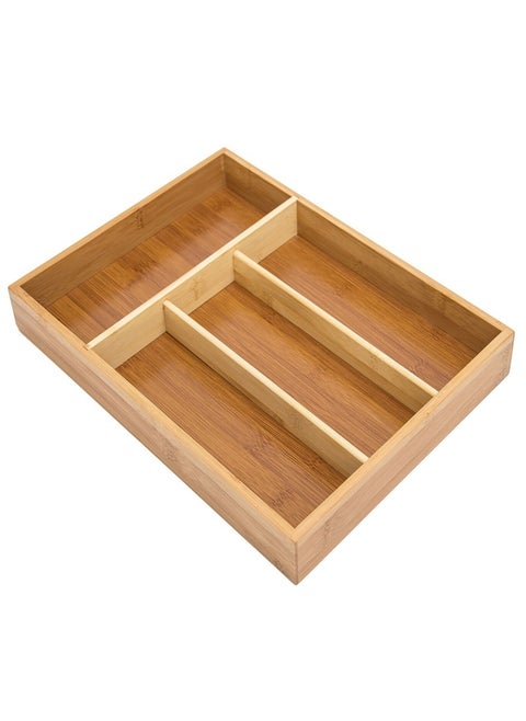 Organic Bamboo Extending Cutlery Drawer Tray 4 Compartment Durable