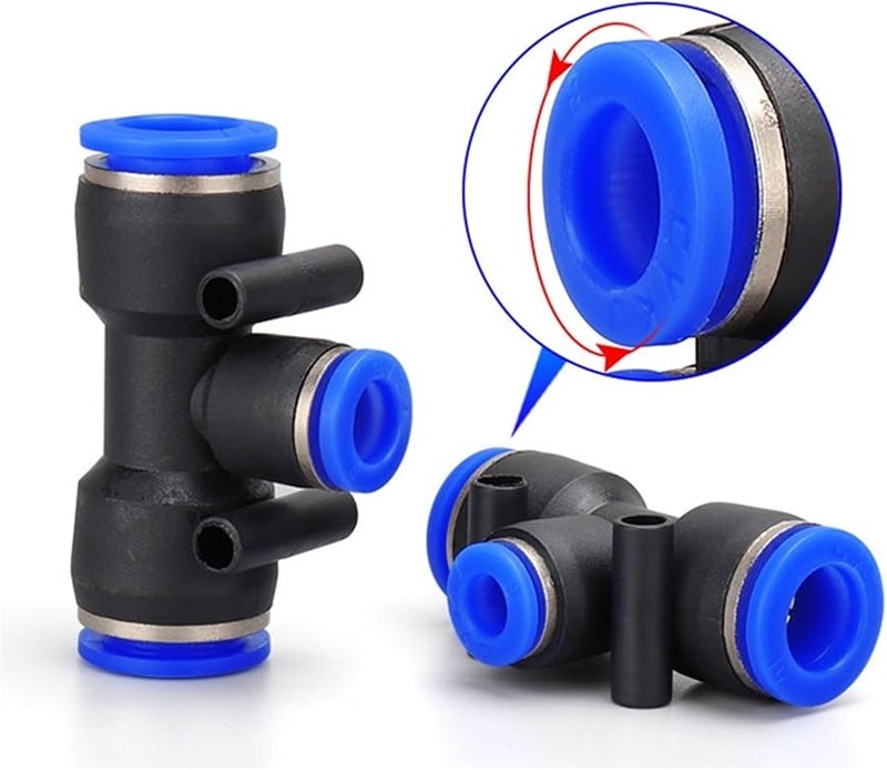 توصيلات هواء سريعة التوصيل من نوع Pneumatic Quick Connect Slip Lock Tee لأنابيب البلاستيك 100 قطعة PEG 12 16 - Image 4