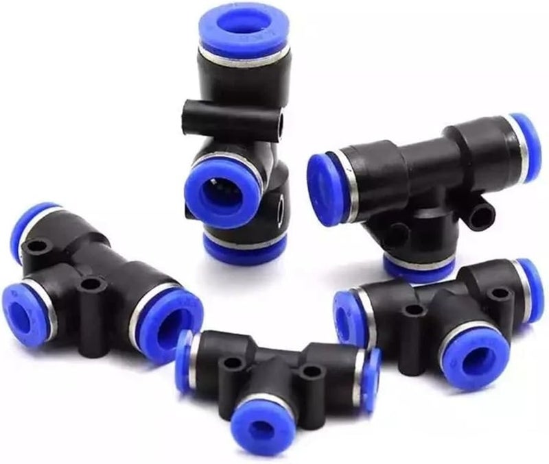 توصيلات هواء سريعة التوصيل من نوع Pneumatic Quick Connect Slip Lock Tee لأنابيب البلاستيك 100 قطعة PEG 12 16 - Image 2