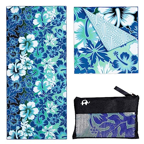 Elite Trend Microfiber Beach Towel for Adults with Bag - Extra Large 78x35 inch Lightweight Sand Free Quick Dry Towel for Travel, Swimming, Yoga, Camping (Hibiscus) - Image 1