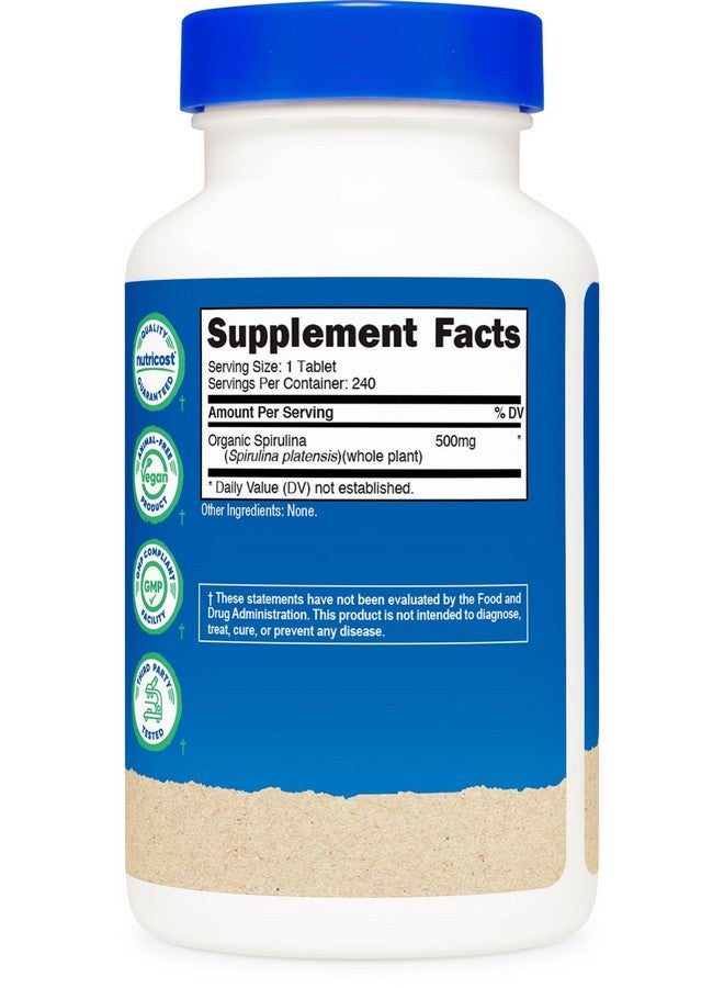 Nutricost Organic Spirulina 500mg, 240 Tablets - Gluten Free, Non-GMO - Image 5