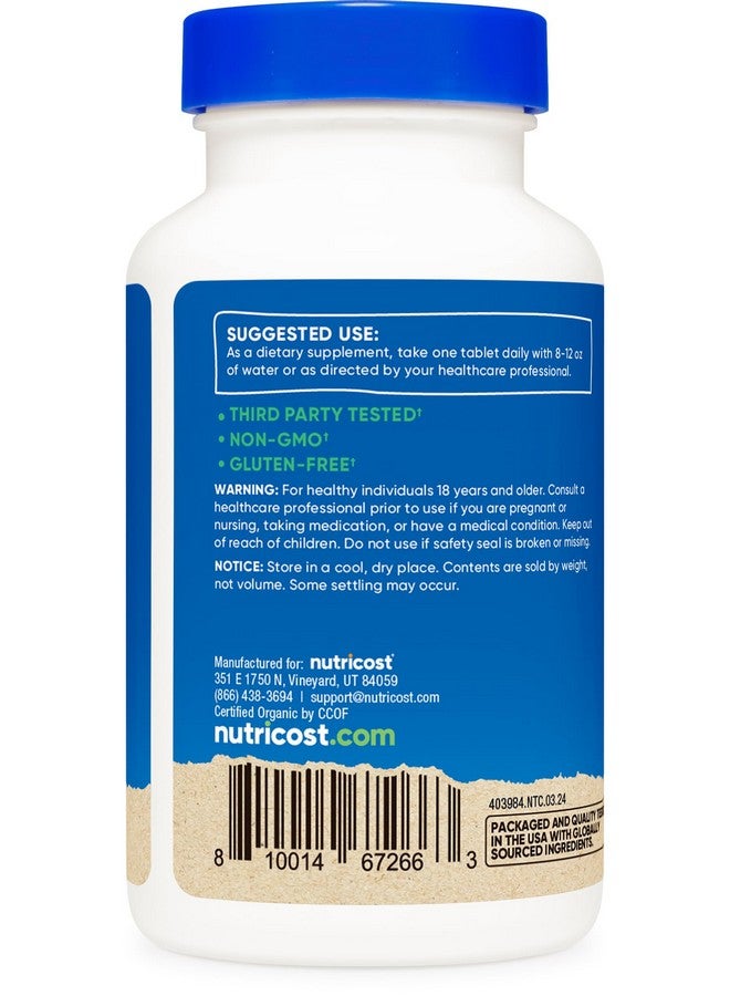 Nutricost Organic Spirulina 500mg, 240 Tablets - Gluten Free, Non-GMO - Image 4