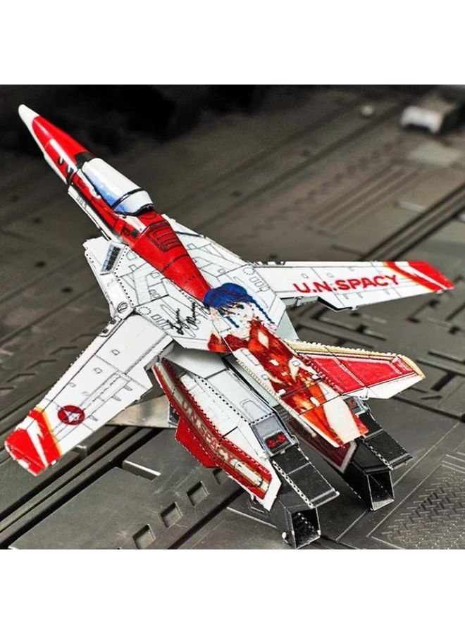 Full Metal 3D Puzzle Space Fortress VF 1S Transformable Fighter Model Red Variant - Image 1