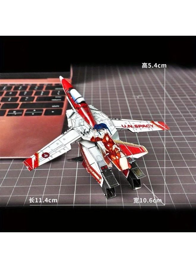 Full Metal 3D Puzzle Space Fortress VF 1S Transformable Fighter Model Red Variant - Image 3