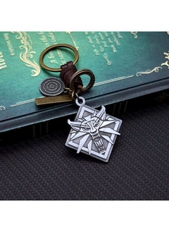 Wolf Keychain Geralt Sword Leather Key Chain Yennefer Cirilla Keyring Keychains for Men Anime Accessories Key Ring llaveros-Color:1