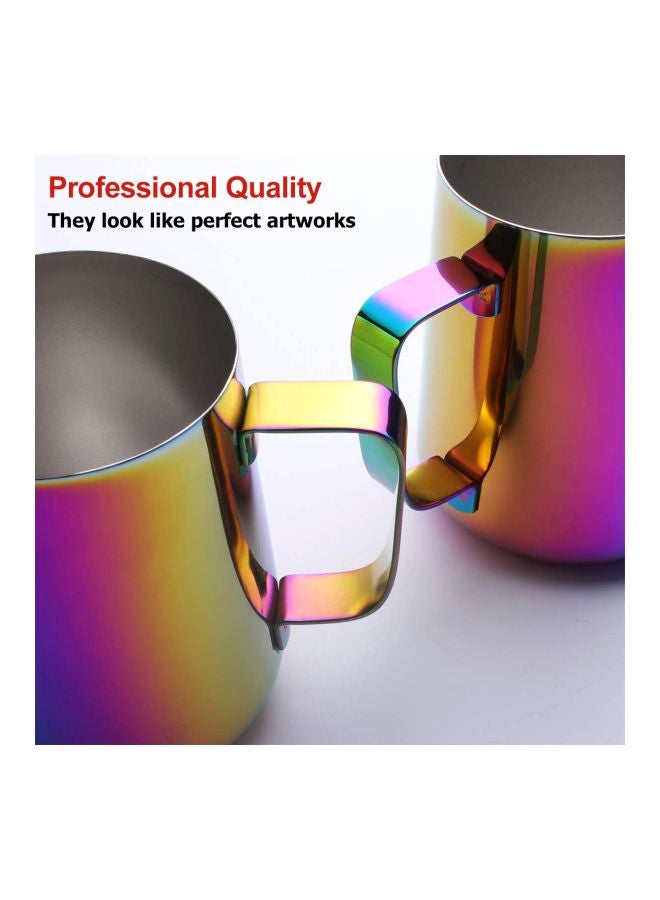 Alyashmac Pack Of 2 Stainless Steel Milk Frothing Jug With Latte Art Pen Multicolour 11x9.3cm - Image 3