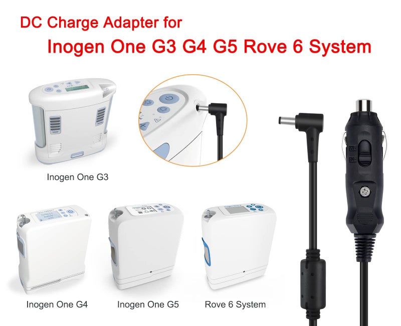 iGuerburn 12V Car Charger for Inogen One G5 G3 G4 G2 Oxygen Concentrator, DC Adapter Replace Inogen BA-306 BA-301 Power Cord Accessories with Additional Fuses*2-8.3ft - Image 2