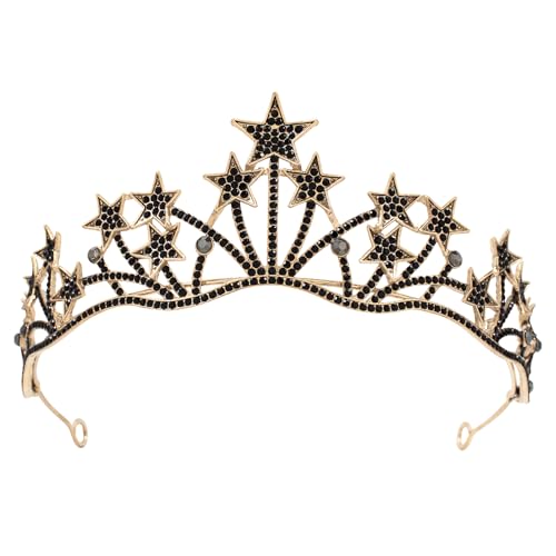 Vofler Star Costume Crown, Celestial Moon Goddess Tiara - Vofler Halloween Star Goddess Sun Stellar Planet Black Halo Tiara Headband Headpiece for Women Lady Girl Bride Princess Birthday Pageant Prom Party - Image 1