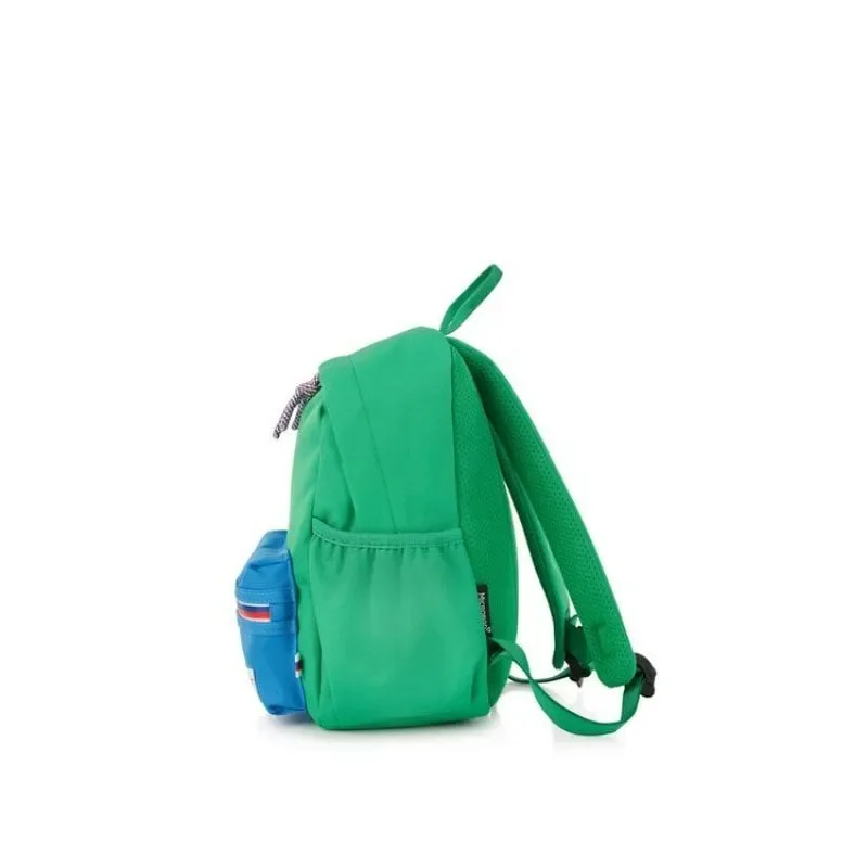 AMERICAN TOURISTER Little Carter Backpack , Polyester, Green / Blue|Antimicrobial Lining||Perfect for Kids|Lightweight|Adjustable Padded Strap - 1 Year Global Warranty