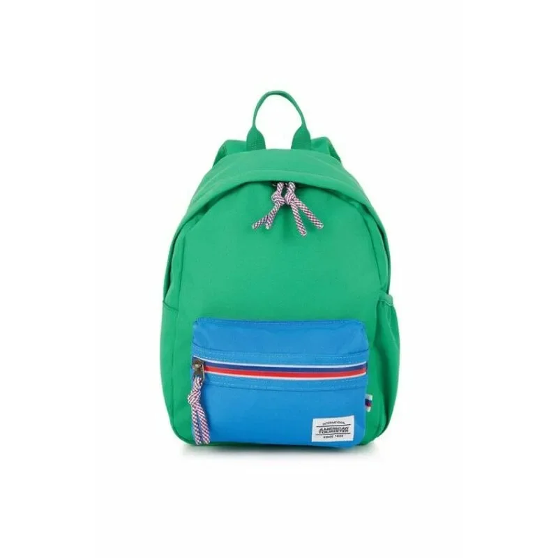 AMERICAN TOURISTER Little Carter Backpack , Polyester, Green / Blue|Antimicrobial Lining||Perfect for Kids|Lightweight|Adjustable Padded Strap - 1 Year Global Warranty