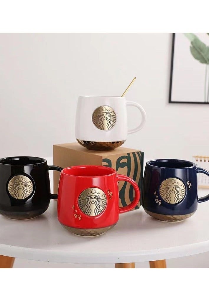 Starbucks Starbucks Commemorative Bronze Medallion Mug Ceramic Mug - with Spoon  - Image 2