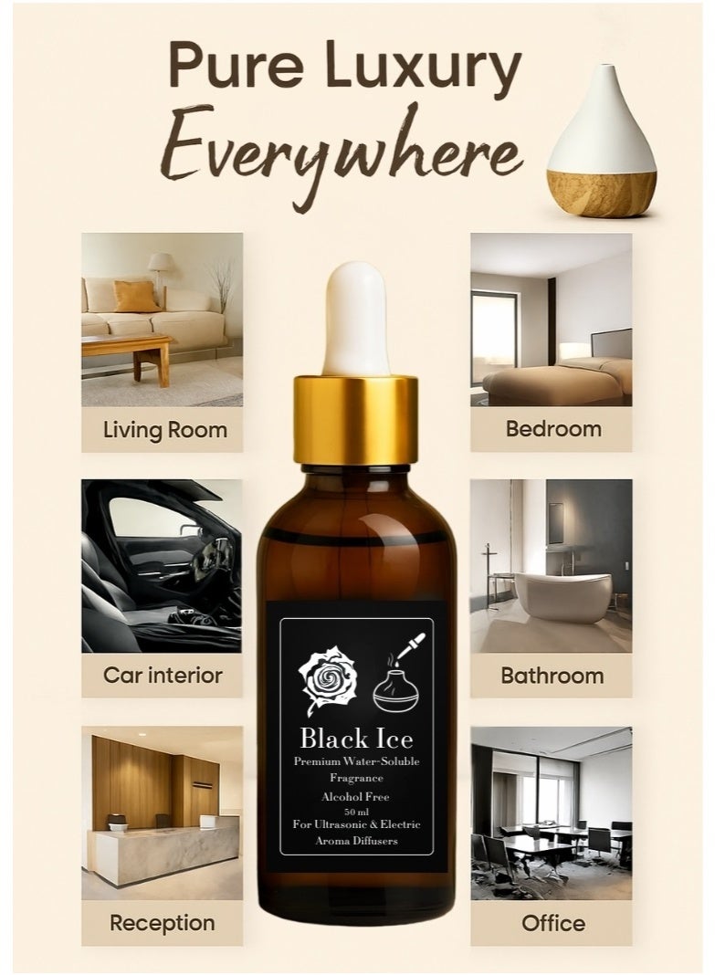 Black Ice Concentrated Fragrance - Refill 50 ml for Electric Steam and Ultrasonic Diffusers - Alcohol-Free - Safe for Health - Long-Lasting - Image 4