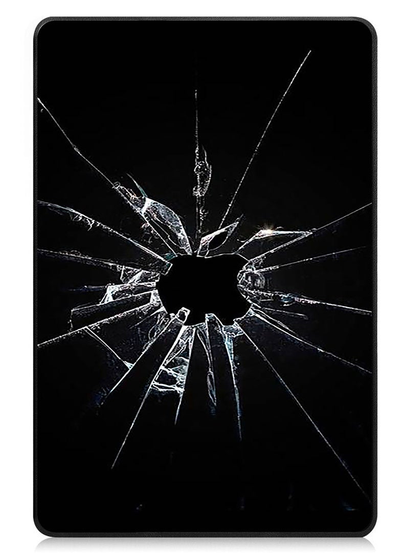 Theodor Protective Flip Case For OnePlus Pad 2 (2024) & OnePlus Pad Pro (2024) With Trifold Stand Auto Wake Sleep Shockproof Cover Cracked Glass Apple Logo  - Image 1