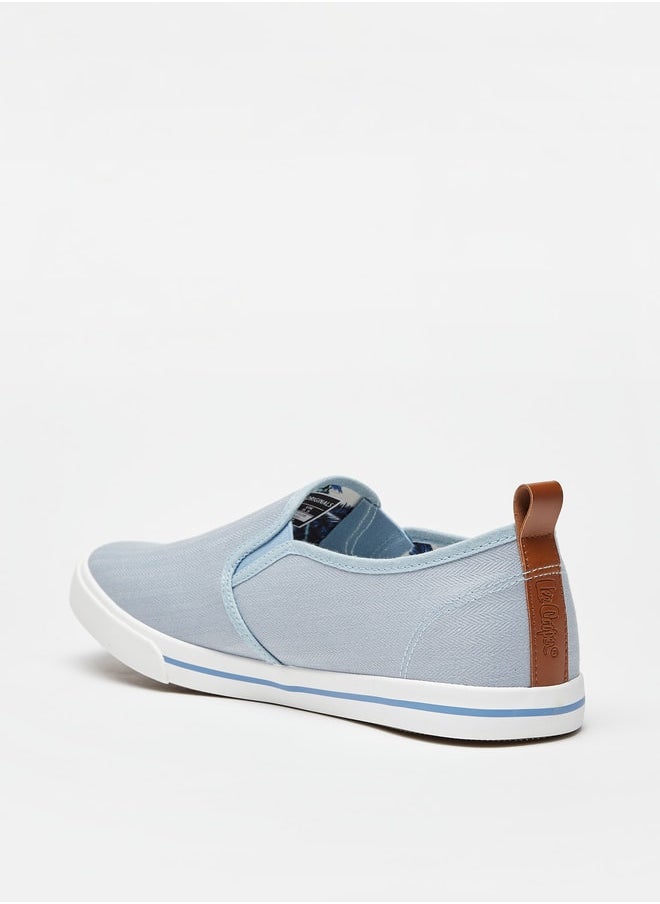 Lee Cooper Men's Textured Slip-On Sneakers with Pull Tabs  - Image 2