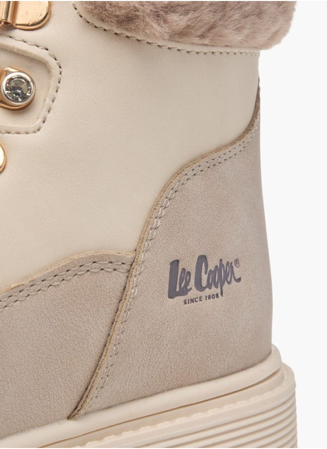 Lee Cooper - Girls Panelled Ankle Boots With Zip Closure - Image 1