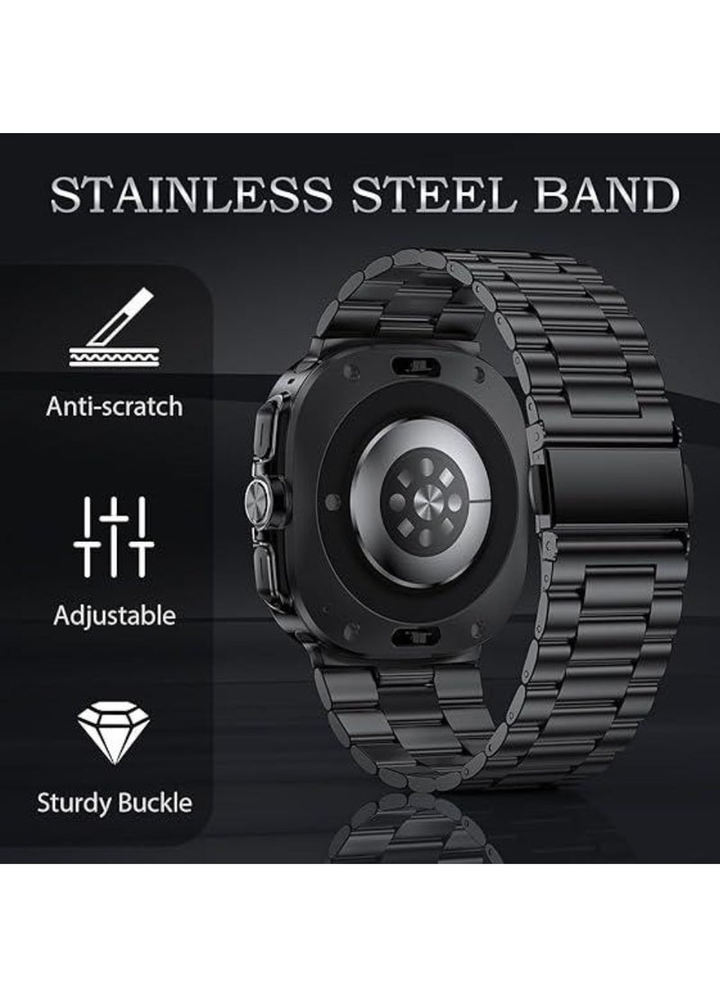 Gravity Stainless Steel Band Compatible with Samsung Galaxy Watch Ultra 47mm, No Gap Solid Metal Business Replacement Wristband for Galaxy Watch Ultra 2024, Sleek, Adjustable Strap for Men & Women, Durable & Elegant Design - Image 4