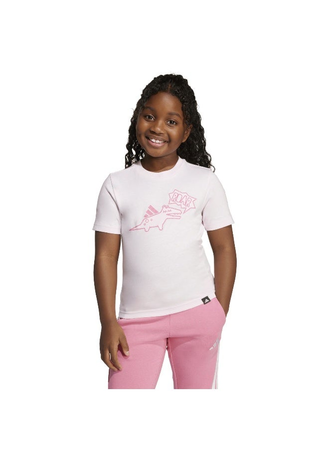Adidas Lk Adiraptor T Pink Training T-Shirts For Kids 3-4Y - Image 2