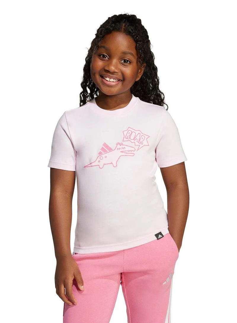 Adidas Lk Adiraptor T Pink Training T-Shirts For Kids 3-4Y