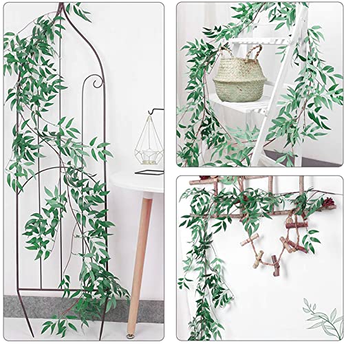 ANPHSIN Fake Vines Greenery Garland - 5 Packs Total 28ft Green Willow Leaf Vine Garland, Artificial Leaves Wall Hanging Decor for Home, Room, Wedding Arch, Centerpieces - Image 4
