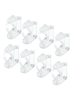 KASTWAVE Self Adhesive Rotating Ring Curtain Rod Brackets, No Drilling, Adjustable Curtain Rod Holders for Kitchen, Bathroom, Hotel, 8Pcs (Clear)  - Image 1
