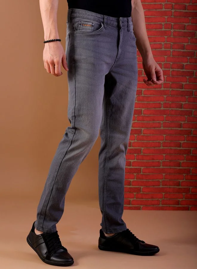 The Indian Garage Co Men Slim Fit Solid Mid-Rise Jeans