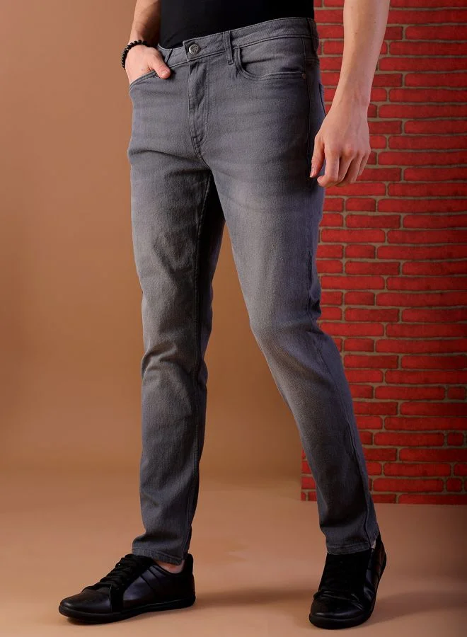 The Indian Garage Co Men Slim Fit Solid Mid-Rise Jeans