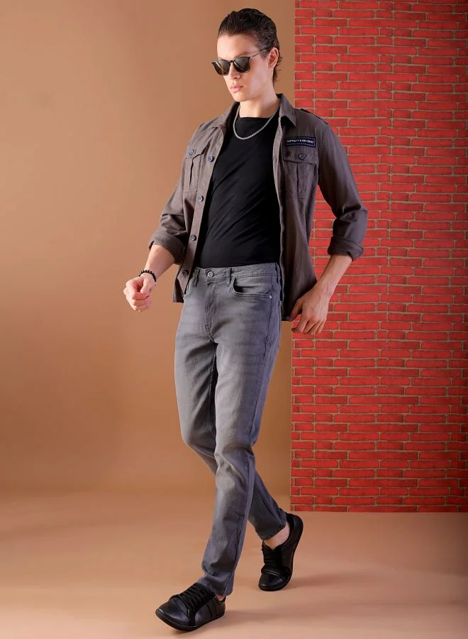 The Indian Garage Co Men Slim Fit Solid Mid-Rise Jeans