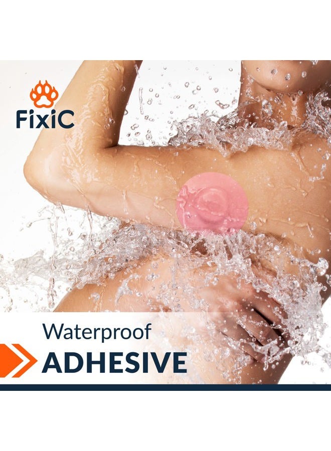 Fixic Freestyle Adhesive Patch 25 PCS – Good for Libre 1, 2, 3 & Plus – Enlite – Guardian – NO Glue in The Center of The Patch – Pre-Cut Back Paper – Long Fixation for Your Sensor! (Pink) - Image 4