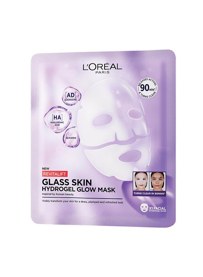 L'OREAL PARIS Elvive Hyaluron Moisture Shampoo- purple 400ml & L’Oréal Paris Revitalift Hydrogel Glow Mask Glass Skin In Only 90 Minutes, 1pc Bundle - Image 2
