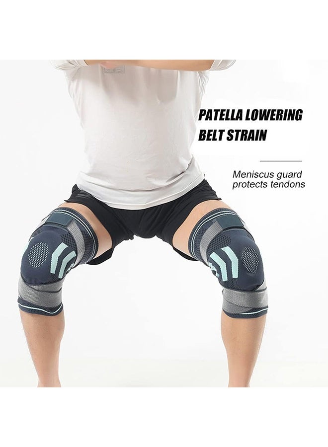 كوانتوم دعامات الركبة الرياضية، دعامة ركبة من السيليكون والنايلون مضادة للانزلاق، دعامة ركبة مريحة ومريحة للجري وركوب الدراجات - Image 4