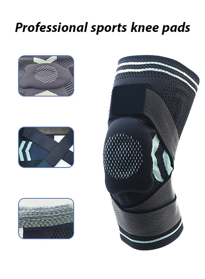 كوانتوم دعامات الركبة الرياضية، دعامة ركبة من السيليكون والنايلون مضادة للانزلاق، دعامة ركبة مريحة ومريحة للجري وركوب الدراجات - Image 1