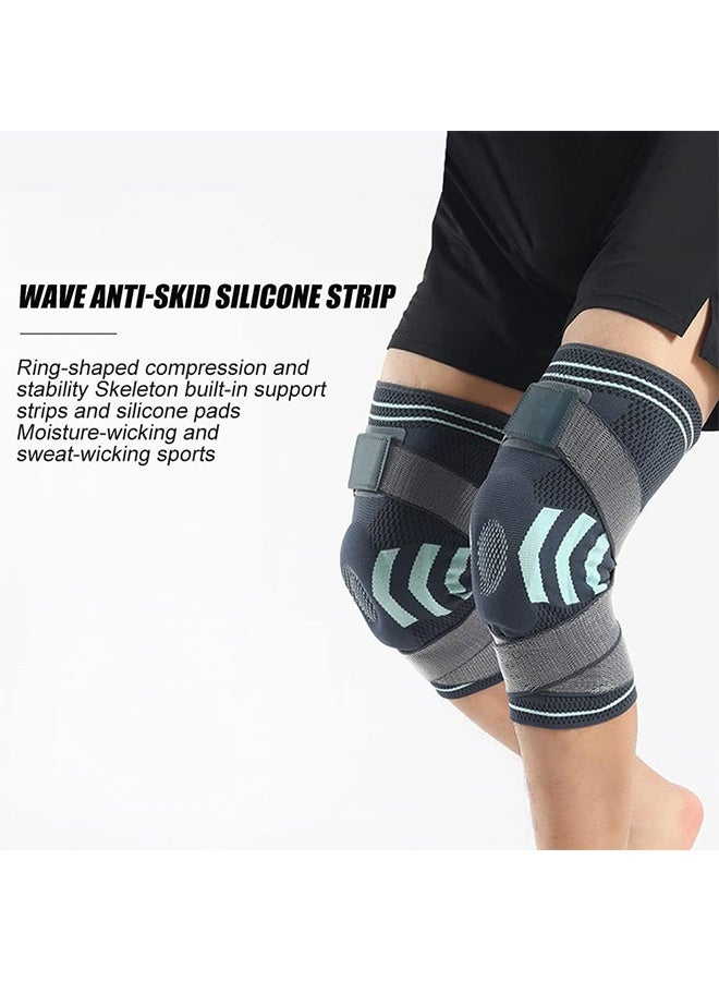 كوانتوم دعامات الركبة الرياضية، دعامة ركبة من السيليكون والنايلون مضادة للانزلاق، دعامة ركبة مريحة ومريحة للجري وركوب الدراجات - Image 2