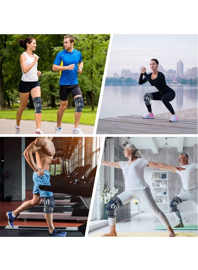 كوانتوم دعامات الركبة الرياضية، دعامة ركبة من السيليكون والنايلون مضادة للانزلاق، دعامة ركبة مريحة ومريحة للجري وركوب الدراجات - Image 5