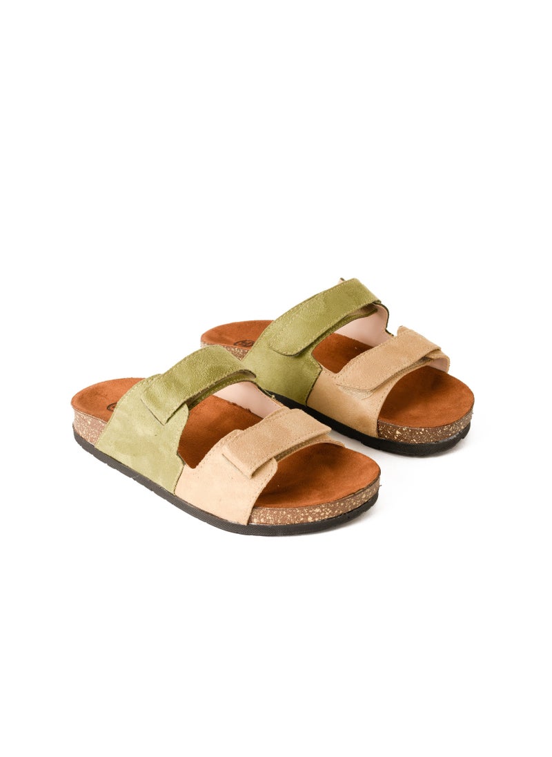 Pavo - Slippers Beige x Olive - Image 1