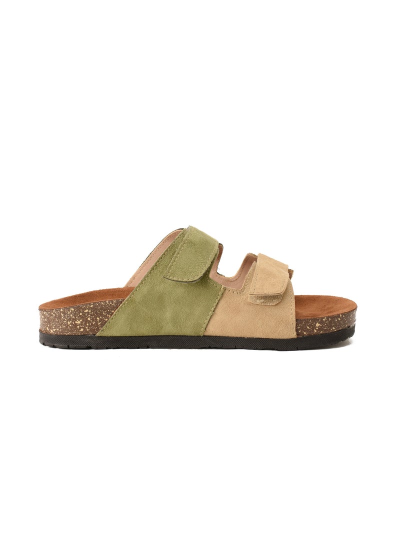 Pavo - Slippers Beige x Olive - Image 1